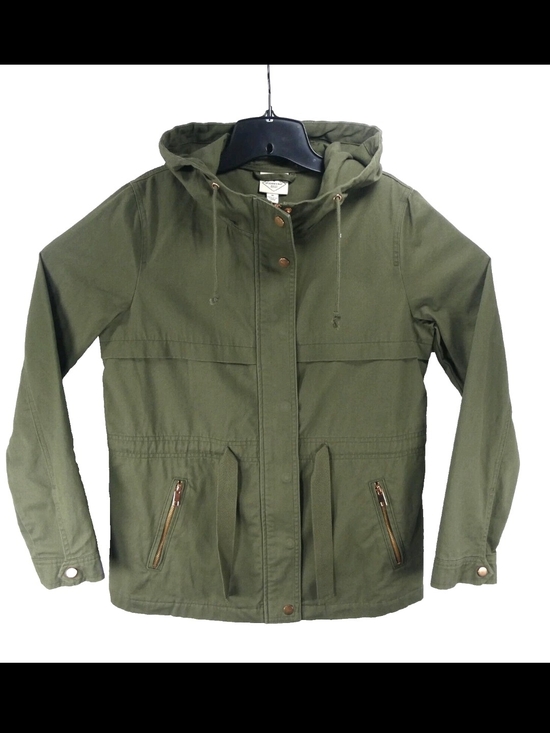 St. John's Bay Jackets & Blazers - St. John's Bay Olive Green Hooded Utility Jacket